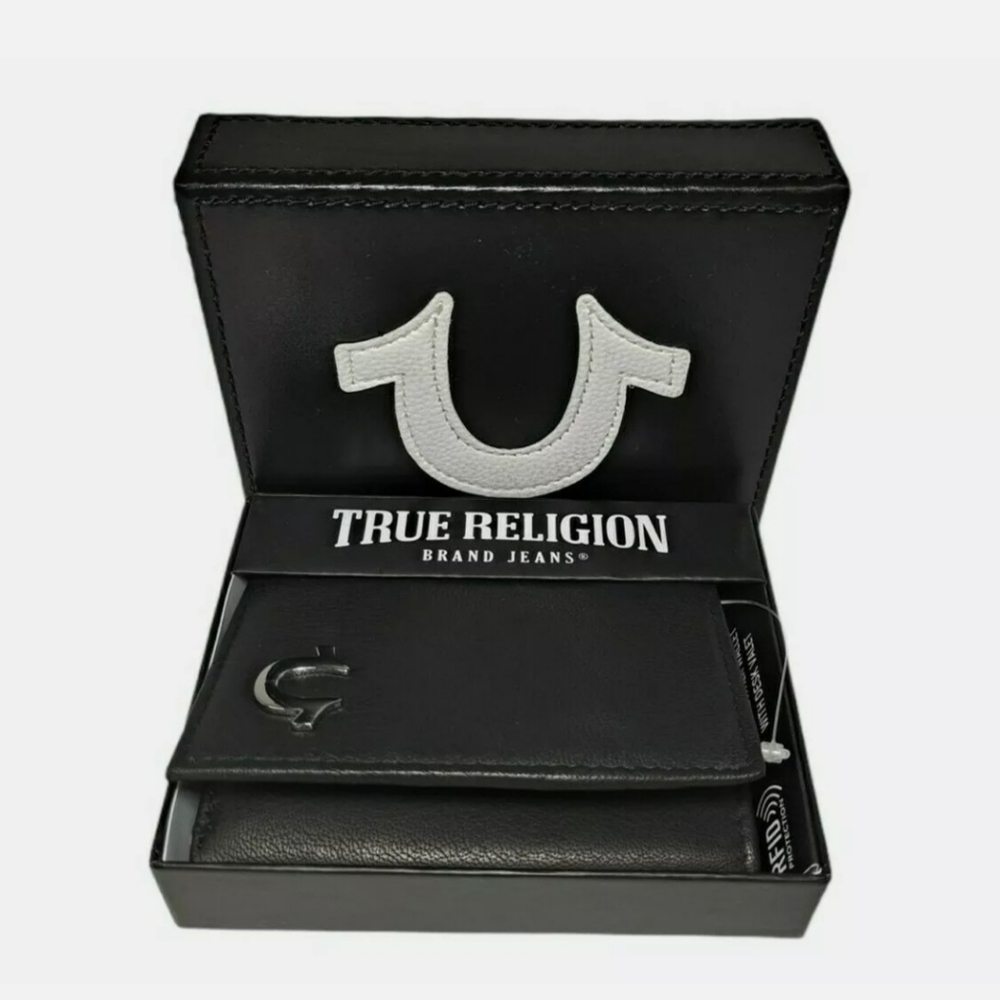 True Religion Sway Trifold Genuine Leather Wallet